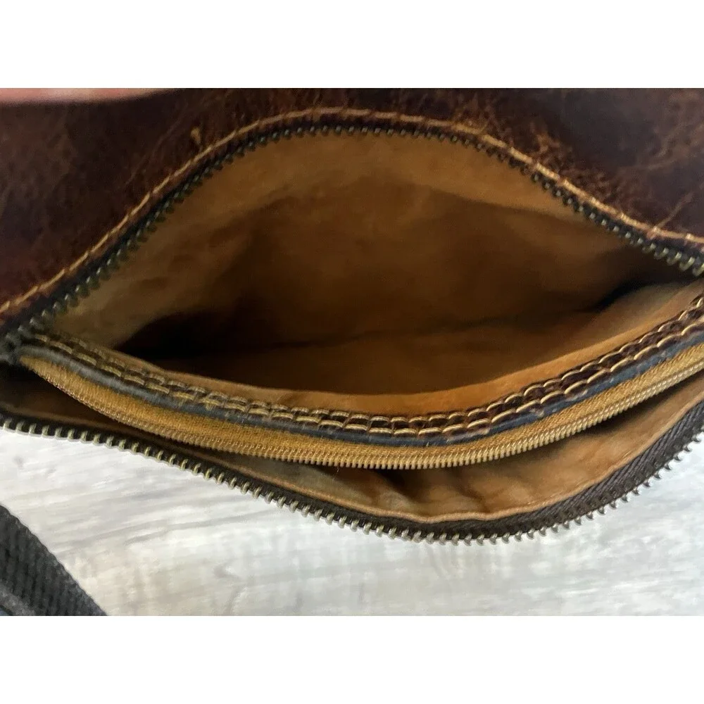 Patricia Nash Crossbody Bag Purse Italian Leather Chestnut Brown